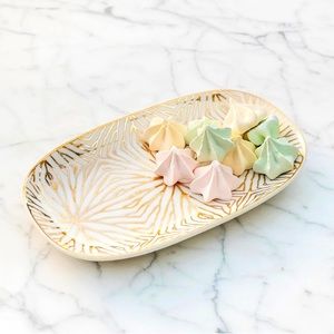 Talianna Lily pad catchall ceramic & 24kt gold tray NIB